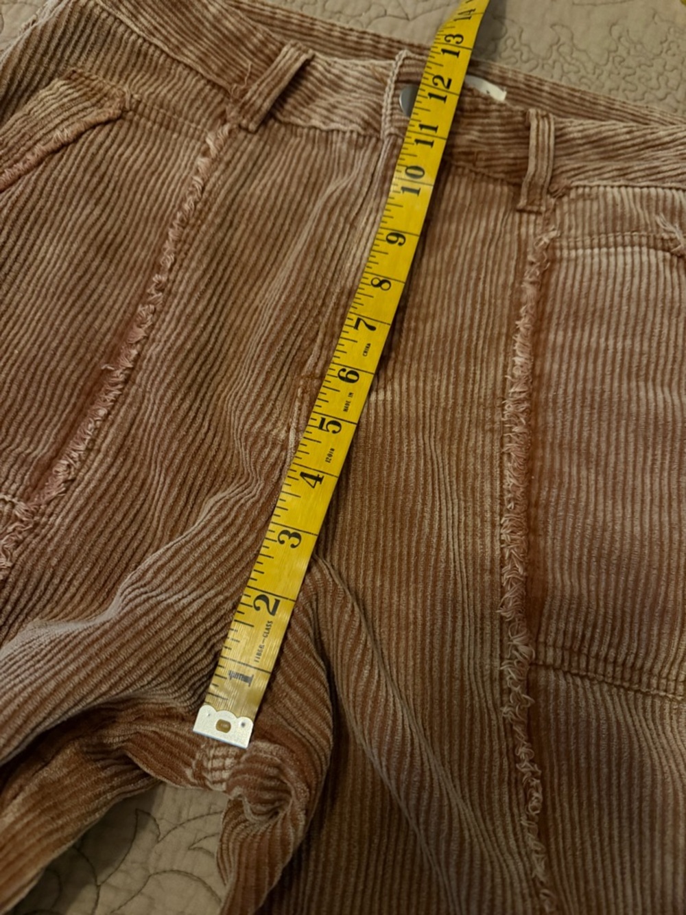 POL Rusty Caramel Wide Wale Corduroy Pants Distressed Seam Detail, Size M - Picture 15 of 15